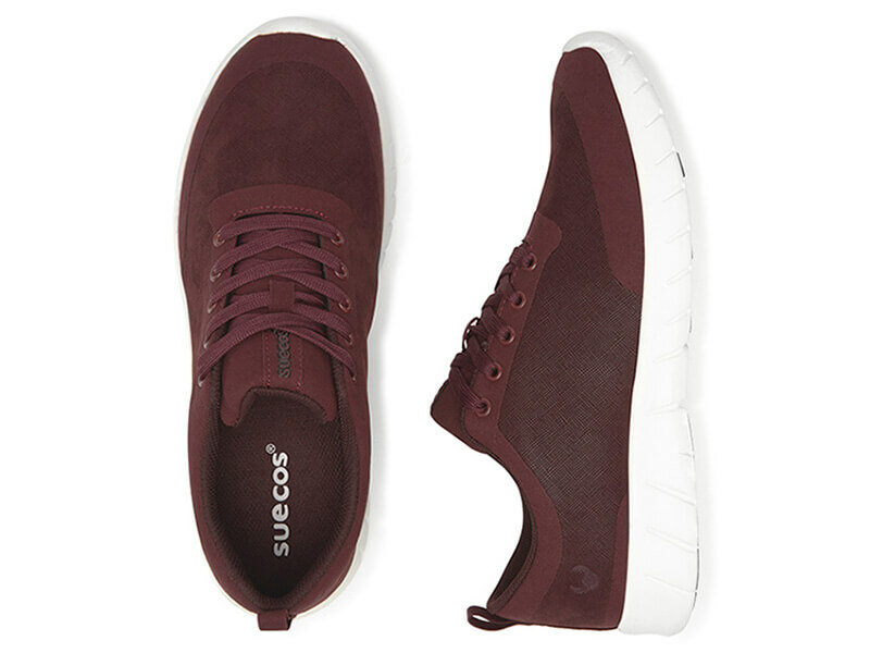 Paar alma velvety paarsrood sneaker schoenen met witte zool