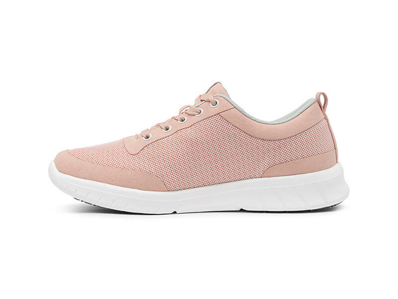 Alma sneaker schoen binnenzijde rechts kleur peachy met witte zool