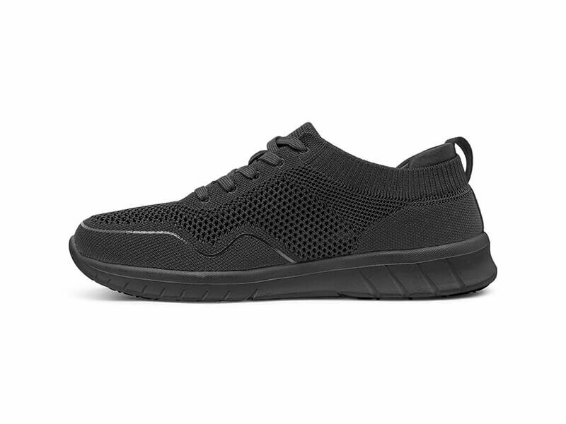 Latt sneaker schoen zwart binnenzijde rechterschoen