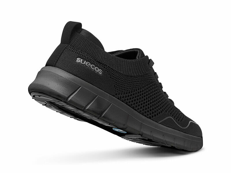 Latt sneaker schoen zwart met zwarte anti slip zool