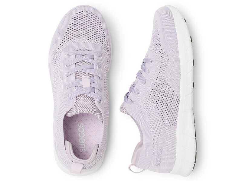 Paar latt sneaker schoenen lila met witte zool