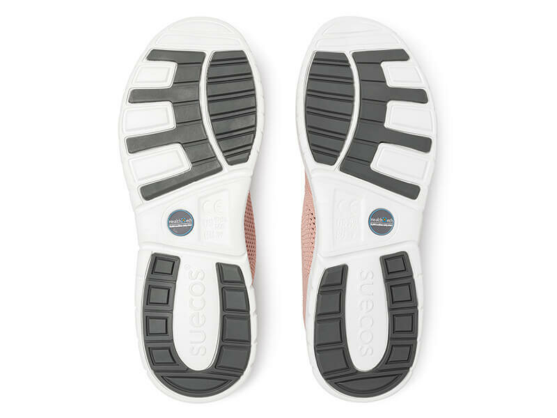 Antislipzool wit grijs latt peachy sneaker schoen