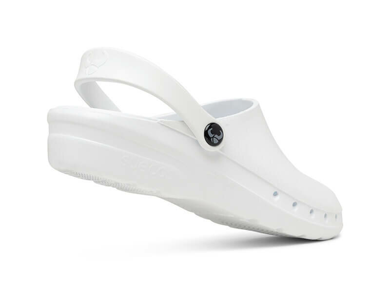Verpleegkundige klomp oden fusion wit achterzijde met hielbandje en witte anti slip zool