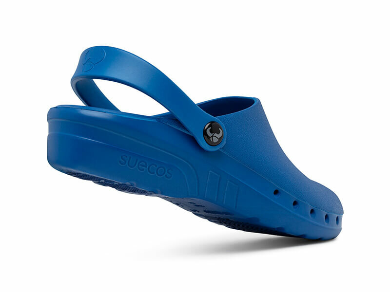 Verpleegkundige klomp oden fusion blauw achterzijde met hielbandje en blauw anti slip zool