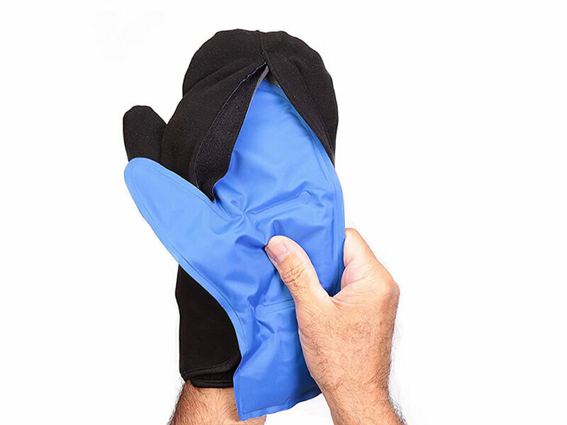 Koudetherapie want zwart met uitneembaar coldpack blauw