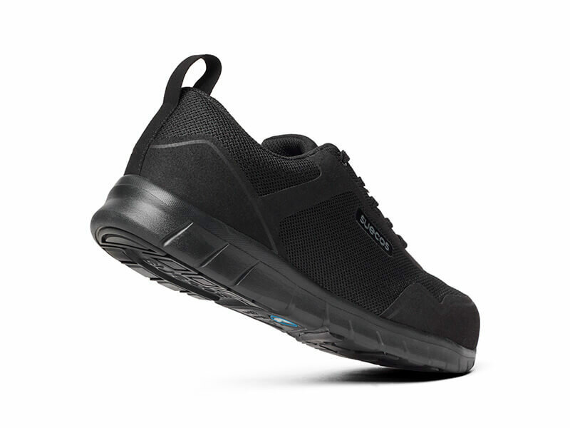 Suecos werkschoen stabil safety zwart met zwarte antislipzool