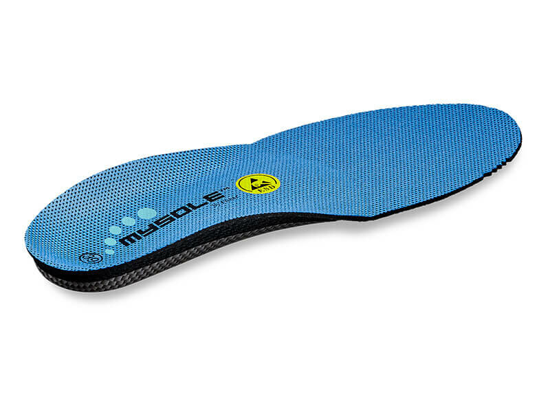 Mysole work arch medium inlegzool links blauw voetboogondersteuing