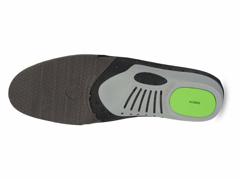 Onderkant mysole special anatomical inlegzool grijs met groene hieldemping