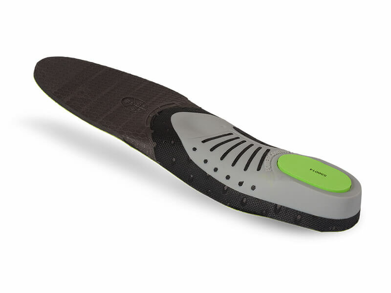 Zijaanzicht onderkant mysole special anatomical inlegzool lichtgrijs zwart