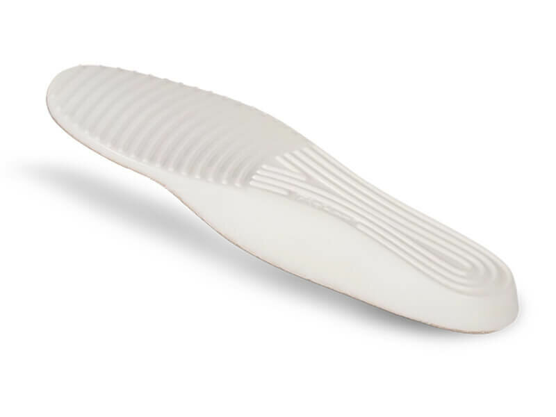 Zijaanzicht onderkant wit mysole sport outdoor inlegzool