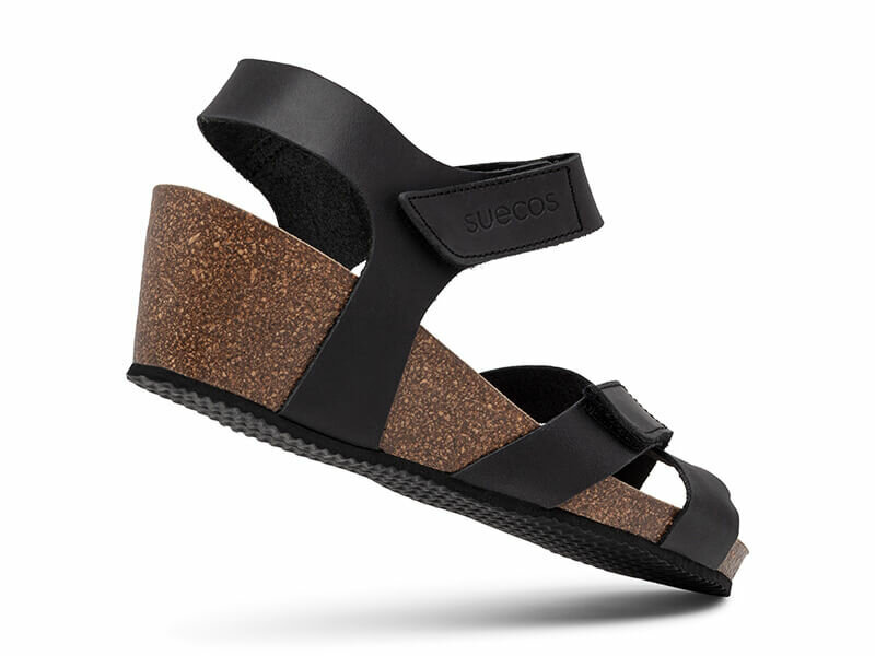 Suecos dames sandalen met sleehak zwart