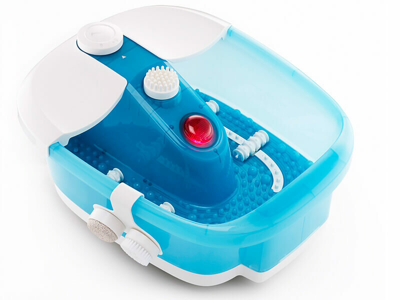 Promed voetenbad blauw wit massagefuncties inclusief opzetstukken