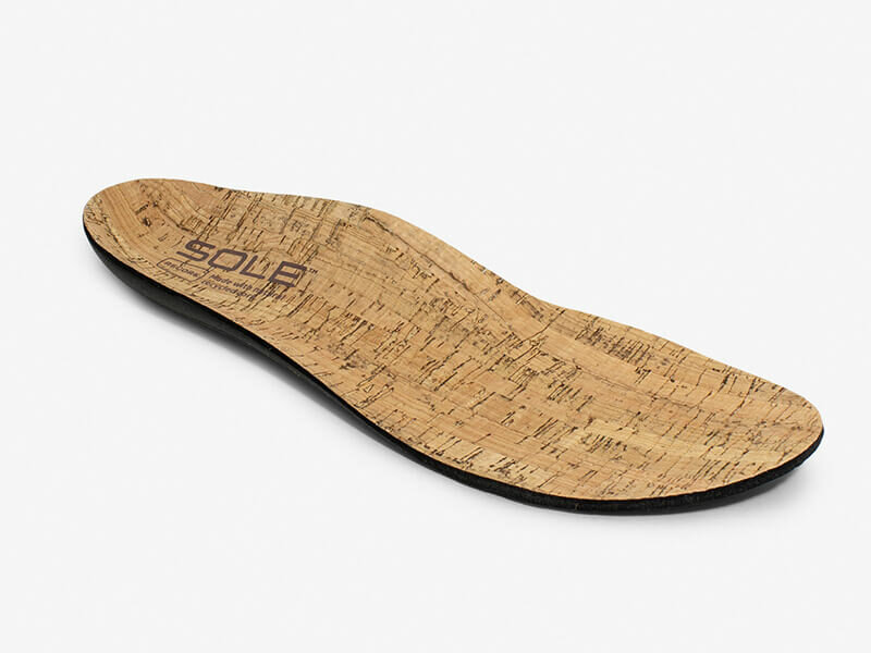 Uitneembare inlegzool gerecycled eva voetbed met een bovenlaag van natuurlijk kurk