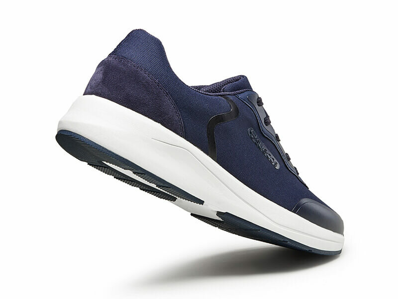 Vinter werkschoen navy blauw wit achteraanzicht met antislip zool