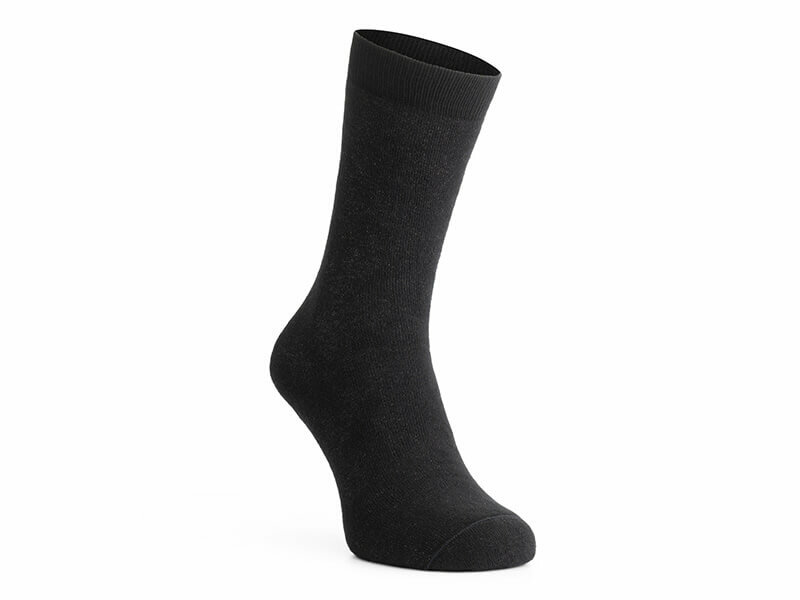 Vooraanzicht skafit dikke sokken met zilvergaren zwart