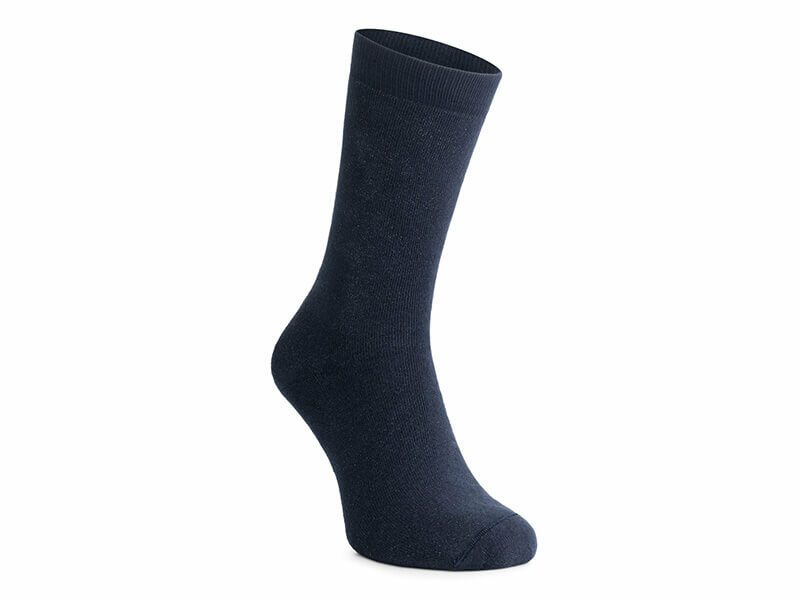 Vooraanzicht skafit dikke sokken met zilvergaren blauw