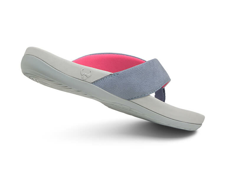 Havsand dames slipper denimroze bandje met lichtgrijze zool