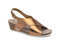 Vooraanzicht suecos dames sandaal model ros brons met natuurlijk kurk voetbed