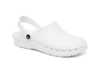 Suecos oden fusion zorg klomp wit met witte antislipzool front aanzicht