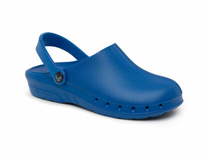 Suecos oden fusion zorg klomp blauw met blauwe antislipzool front aanzicht