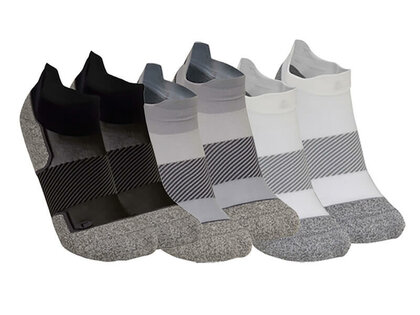 AC4 compressie sokken no show zwart wit grijs