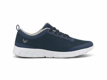 Suecos alma navy blauw met witte zool zijkant rechterschoen