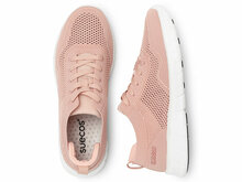 Paar latt sneaker schoenen peachy met witte zool