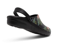 Verpleegkundige klomp oden fusion print jungle achterzijde met hielbandje en zwarte anti slip zool