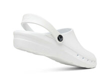 Verpleegkundige klomp oden fusion wit achterzijde met hielbandje en witte anti slip zool