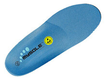 Mysole work arch medium inlegzool blauw bovenaanzicht