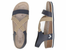 Paar suecos dames sandalen sleehak model syren navy met reflex binnenzool