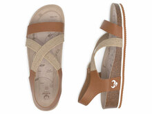 Paar suecos dames sandalen sleehak model syren bruin met reflex binnenzool