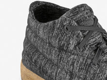 Details sole chukka jasper grijs met elastische veters merinowol kurk zool