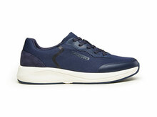 Suecos schoen vinter navy blauw met witte zool zijaanzicht rechts