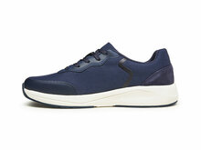 Suecos schoen vinter navy blauw witte zool binnenkant rechts