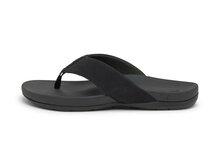 Suecos slipper model havsand zwart links zijkant met zwarte zool