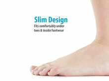 Zijaanzicht van  hamerteenkussen op linkervoet