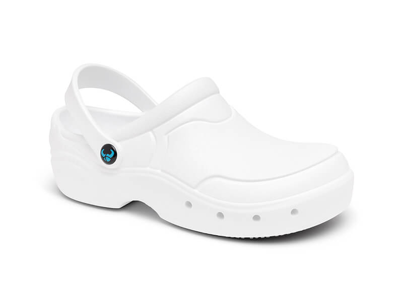 Suecos oden thor plus antislip klomp wit met grijze antislipzool front aanzicht