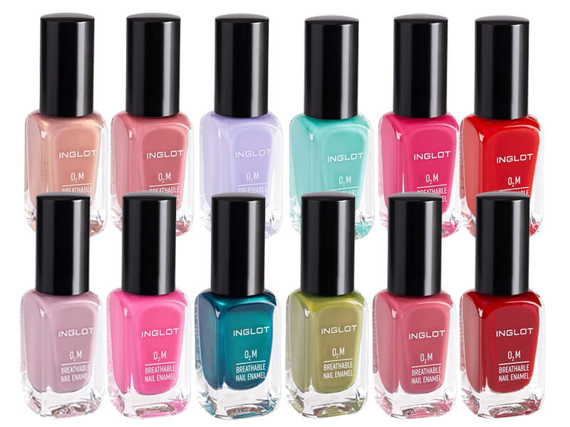 Diverse kleuren zuurstofdoorlatende nagellak van inglot