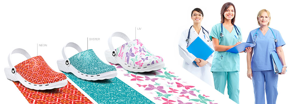 Medische klompen voor verpleegkundige en ziekenhuis