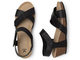 Paar suecos dames sandalen sleehak model idun zwart met zacht voetbed