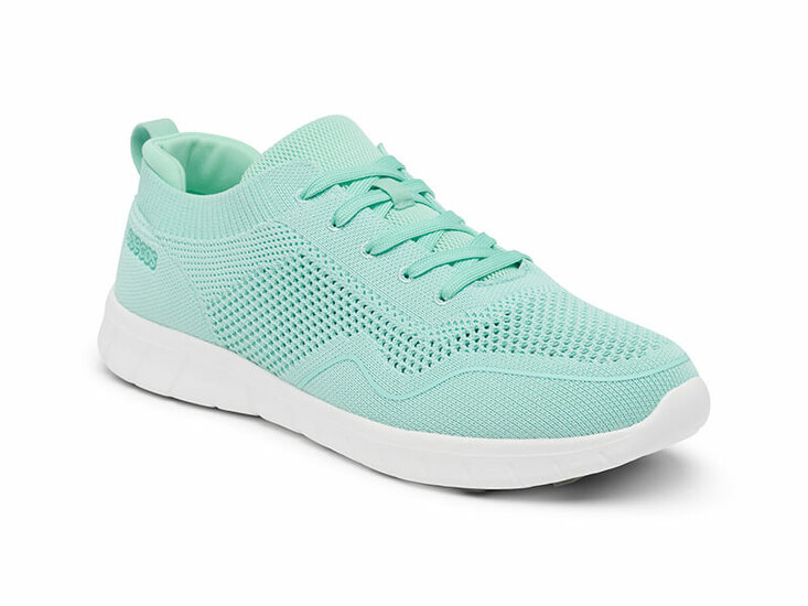 Suecos latt sneaker schoen mint met witte zool front aanzicht